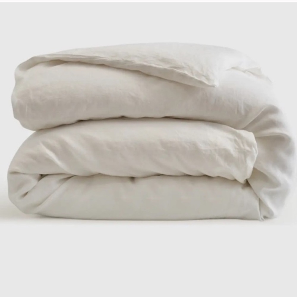 NWOT Quince white linen duvet cover full/queen